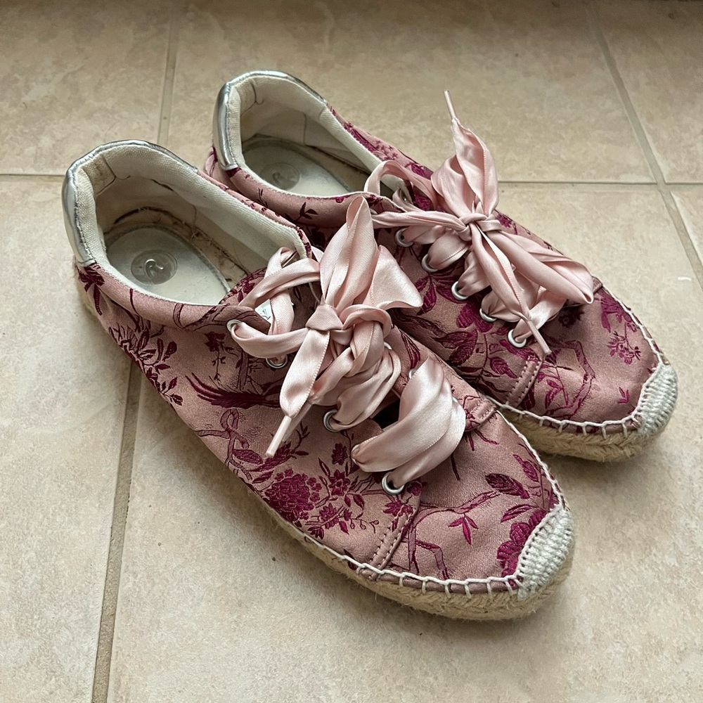 Replay Espadrille Sneakers shoes floral embroidered - Picture 3 of 11